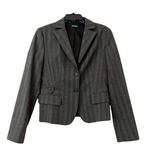 United Colors of Benetton Gray Two-Button Blazer Size 8